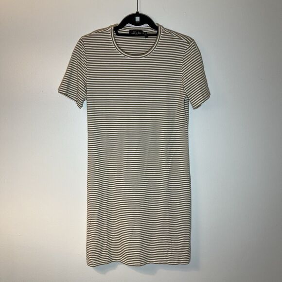 Theory Dresses & Skirts - Theory T-Shirt Dress Women's Pima Cotton Modal? Jersey Tan Khaki Stripe M